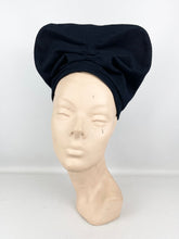 Load image into Gallery viewer, Incredible Original 1940&#39;s Midnight Blue Felt Turban Hat by Lincoln Bennett
