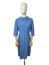 Load image into Gallery viewer, Original Late 1940&#39;s Cornflower Blue Lightweight Wool Day Dress - Bust 34 35
