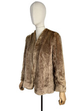 Load image into Gallery viewer, Original 1940&#39;s Faux Fur Brown Teddy Bear Edge to Edge Jacket - Bust 34 36
