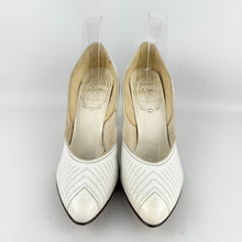 Load image into Gallery viewer, Original 1950&#39;s Milwards White Leather Stiletto Heels - UK 5.5 6
