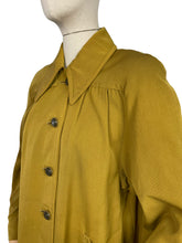 Load image into Gallery viewer, Original 1950&#39;s All Wool Gaberdine Dark Chartreuse Coat by Alligator - Bust 38
