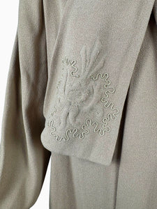 1940s Volup Caldaric Camel Coloured Wool Coat with Soutache and Trapunto Quilting - Bust 44 46