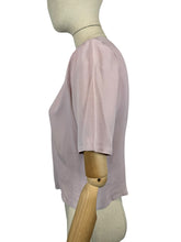 Load image into Gallery viewer, Original 1940's Pale Lilac Crepe Button Back Blouse with Tucked Front - Bust 36

