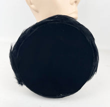 Load image into Gallery viewer, Original 1950&#39;s Inky Black Cocktail Hat in Velvet and Feather *
