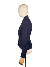 Load image into Gallery viewer, Original 1940's Blue Wool Single Breasted Jacket by Hamilton Fashions of New York - Bust 34 36

