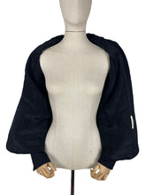 Load image into Gallery viewer, Original 1940&#39;s Black Wool Jacket with Real Astrakhan Trim on Collar and Pockets - Bust 36 *
