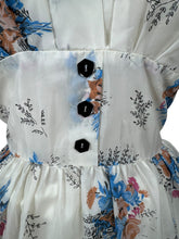 Load image into Gallery viewer, Original 1950's Sheer Nylon Sleeveless Day Dress in White, Pink, Blue, Brown and Black - Bust 36
