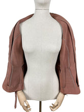 Load image into Gallery viewer, Original 1950’s Warm Brown Grosgrain Belted Jacket with Soutache Trim - Bust 36 37
