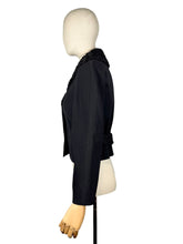 Load image into Gallery viewer, Original 1950’s Black Wool Jacket with Astrakhan Trim - Bust 34 35
