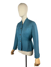 Load image into Gallery viewer, Original Late 1940's Teal Wool Single Breasted Jacket by Aubrey Segal - Bust 36
