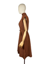 Load image into Gallery viewer, Original 1950's Rust Grosgrain Belted Day Dress - Bust 34
