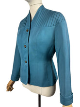 Load image into Gallery viewer, Original Late 1940's Teal Wool Single Breasted Jacket by Aubrey Segal - Bust 36
