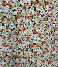 Load image into Gallery viewer, Original 1930's Dress and Faux Bolero Floral Belted Day Dress in Green, Rust and Yellow - Bust 42
