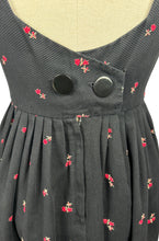 Load image into Gallery viewer, Original 1950&#39;s SABA Jrs of California Black Backless Dress with Rose Embroidery - Bust 34 *
