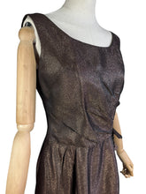 Load image into Gallery viewer, Original 1950's Brown Sleeveless Wiggle Dress by Peggy Page - Bust 36
