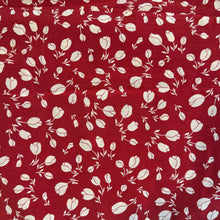 Load image into Gallery viewer, Original 1930’s Pure Silk Dressmaking Fabric in Red and Off-White Tulip Print - 34” x 150” *
