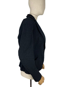 Original 1940's Crayson Model Black Fitted Jacket Covered Entirely in Soutache - Bust 36 38 *