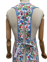 Load image into Gallery viewer, Original 1940's Hawkins of Preston Apron - Blue, Red, Green and Pink Floral - Bust 34 36
