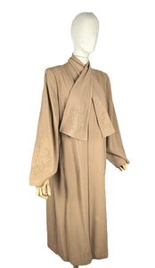 1940s Volup Caldaric Camel Coloured Wool Coat with Soutache and Trapunto Quilting - Bust 44 46