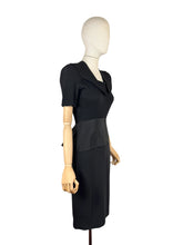 Load image into Gallery viewer, Original 1940's Bernice Holloway Black Crepe and Grosgrain Day Dress - Bust 34
