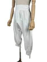 Load image into Gallery viewer, Antique Victorian Open Crotch Bloomers with Button Fastening - Waist 27
