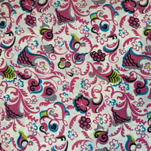 Load image into Gallery viewer, Original 1940’s Pure Silk Dressmaking Fabric in White, Grey, Bright Pink, Blue and Lime Green - 40” x 120” *
