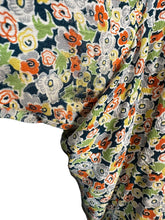 Load image into Gallery viewer, Original 1930's Dress and Faux Bolero Floral Belted Day Dress in Green, Rust and Yellow - Bust 42
