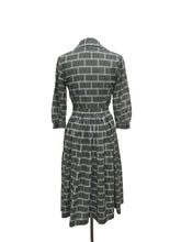 Load image into Gallery viewer, Original 1950's 1960's Geometric Print Cotton Belted Day Dress - Bust 33 34 *
