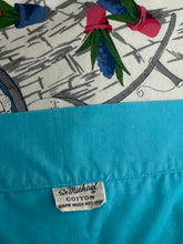 Load image into Gallery viewer, Original 1950's Vibrant St Michael Cotton Apron - Blue and White with Floral Print in Pink and Yello
