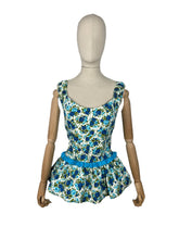 Load image into Gallery viewer, Original 1950&#39;s 1960&#39;s Aquapoise Swimsuit in Blue and Green - Bust 34
