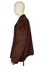 Load image into Gallery viewer, Original 1940&#39;s Faux Fur Dark Brown Teddy Bear Edge to Edge Jacket - Bust 36 38
