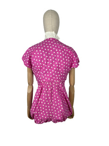 Original 1950's Pink and White Swimsuit with Matching Bolero Jacket - Bust 36