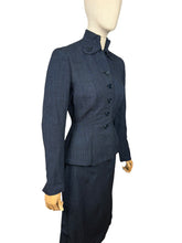 Load image into Gallery viewer, Original 1940&#39;s Black and Blue Wool Suit by Styled by Swansdown New York - Bust 34
