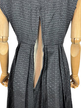 Load image into Gallery viewer, Original 1950's Black and Silver Textured Brocade Cocktail Dress - Bust 37
