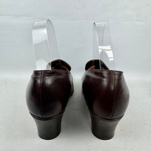 Load image into Gallery viewer, Original 1940's CC41 Brown Leather Shoes with Metal Buckle Trim by Burlington - UK 4 *
