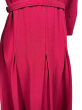 Load image into Gallery viewer, Original 1940’s Rich Red Wool Belted Day Dress with White Trim - Bust 34 36
