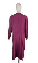 Load image into Gallery viewer, Original Late 1930's or Early 1940's Burgundy Crepe Long Sleeved Dress with Stud Detail - Bust 42
