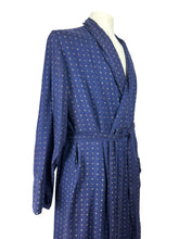 Load image into Gallery viewer, Original Men&#39;s 1940&#39;s 1950&#39;s Blue, Red and Cream Geometric Print Cotton Dressing Gown - Chest 44
