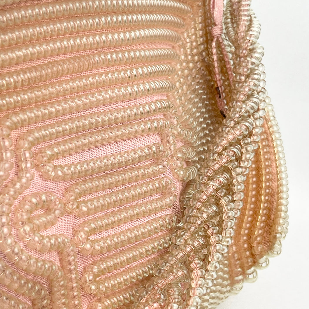 Original 1940's Clear and Pastel Pink Telephone Cord Handbag