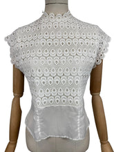 Load image into Gallery viewer, Original 1950's White Nylon Button Back Blouse by Top Town - Bust 34
