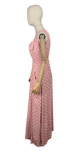 Load image into Gallery viewer, Original 1950&#39;s Pink and White Cotton Full Length Evening Dress with Pockets - Bust 36 *
