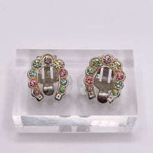 Load image into Gallery viewer, Vintage Pastel Glass Paste Lucky Horseshoe Clip-on Earrings
