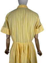 Load image into Gallery viewer, Original 1950's White and Yellow Gingham Cotton Dress - Bust 40 *
