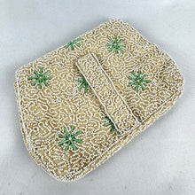 Load image into Gallery viewer, Original 1930's French Evening Bag in White and Green Glass Beads - Charming Purse
