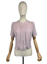 Load image into Gallery viewer, Original 1940's Pale Lilac Crepe Button Back Blouse with Tucked Front - Bust 36
