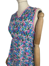 Load image into Gallery viewer, Original 1940's Pink, Blue and White Cotton Apron - Great Chore Dress - Would Make A Great Summer Dress - Bust 34 35
