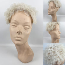Load image into Gallery viewer, Original 1950&#39;s Ivory Mesh Ruffle Hat - Sweet Little Net Hat
