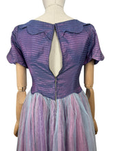 Load image into Gallery viewer, Original 1950&#39;s Purple and Pink Net Evening Dress with Scallop Detail - Bust 32 *
