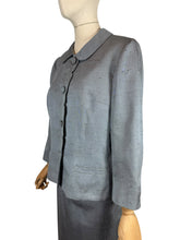 Load image into Gallery viewer, Original 1950's Davidow Grey Fleck Wool Suit with Covered Buttons - Bust 42 44
