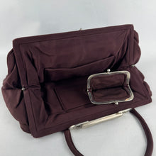 Load image into Gallery viewer, Original 1930's or 1940's Burgundy Crepe Handbag and Coin Purse with Corde Style Detailing *
